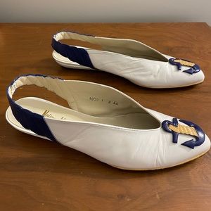 Vintage Neiman Marcus Slingback Shoes, Women’s Size 8AA, with Anchor Detail